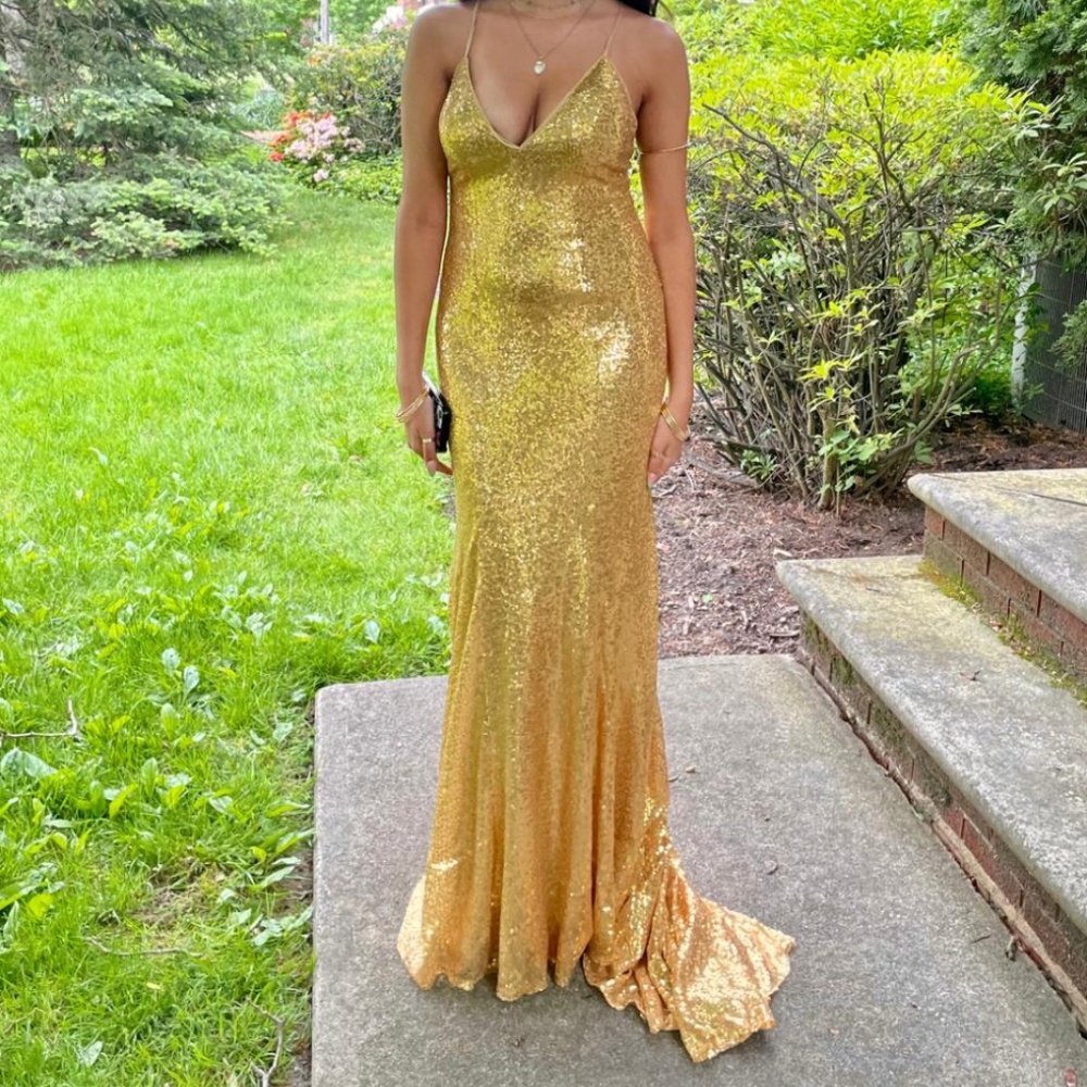 Small Evening/Prom/Formal Gold Sequined Dress
